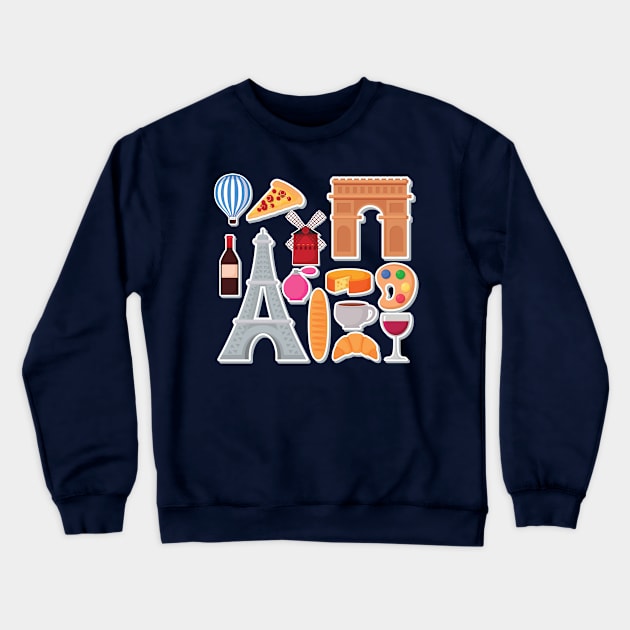 Paris, the Capital of Love Crewneck Sweatshirt by DarioNelaj